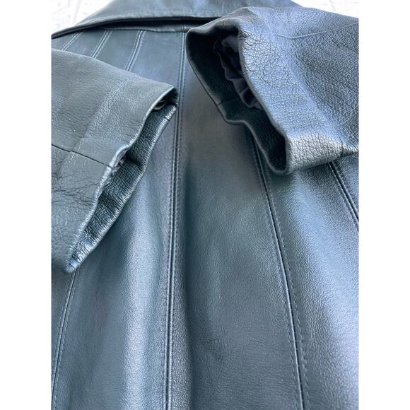 EAST 5th Dark Green Ladies Leather jacket Large - Picture 8 of 9